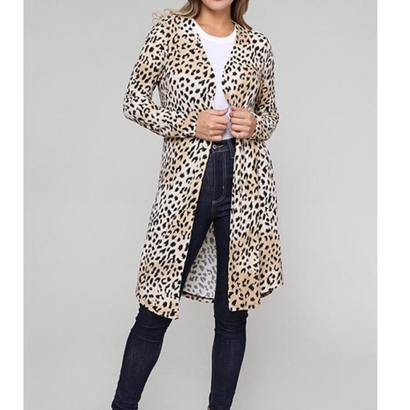 FEW LEFT🔥Leopard Print Long Cardigan M/L/XL - Picture 4 of 8